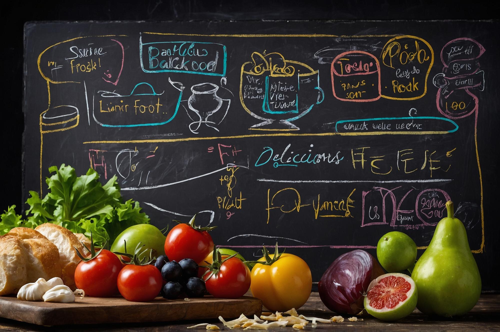 Dettaglio ricetta stagionale su lavagna